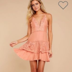 This Is For Them Apricot Lace Dress